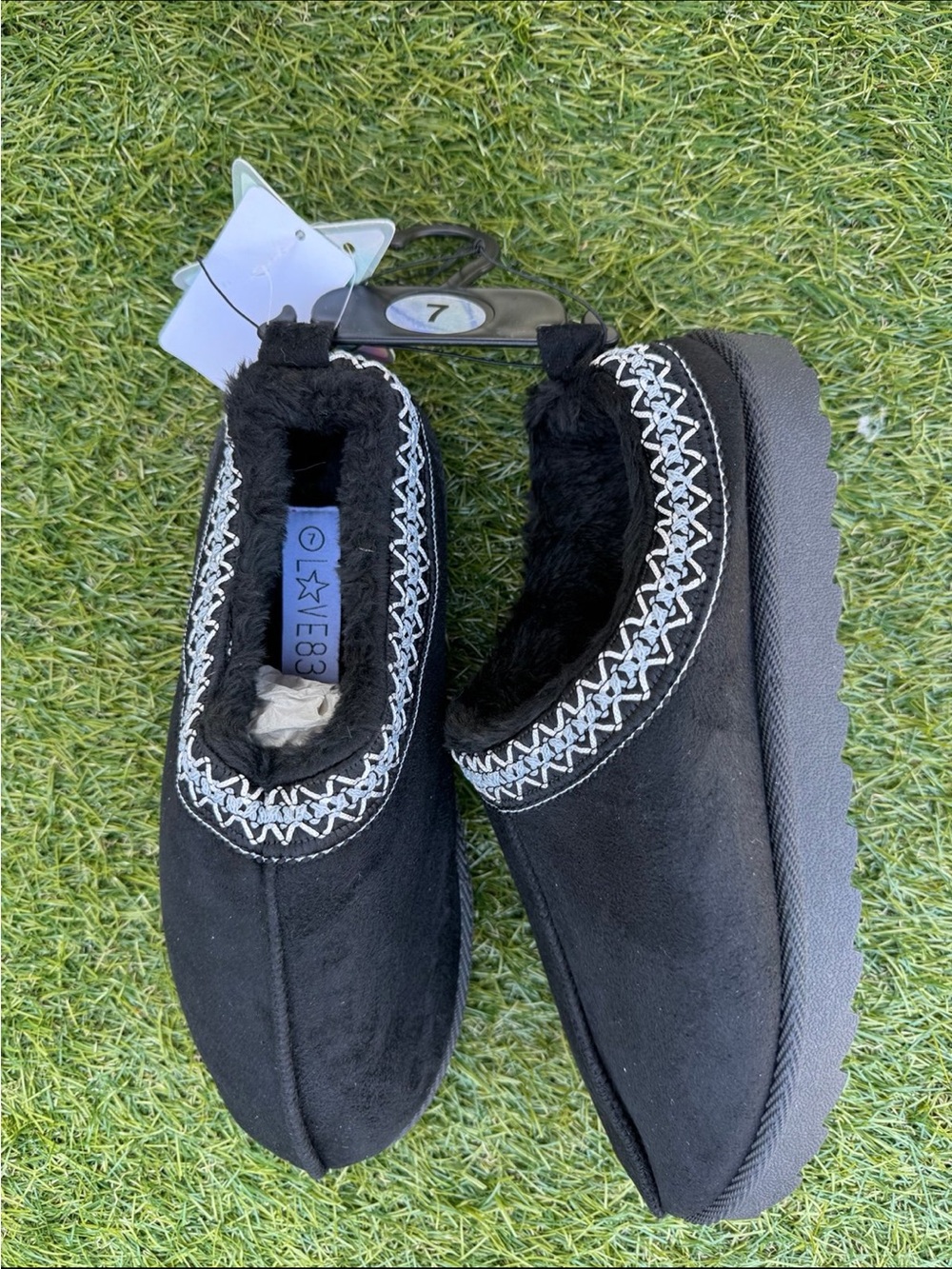Black platform Slippers size 7